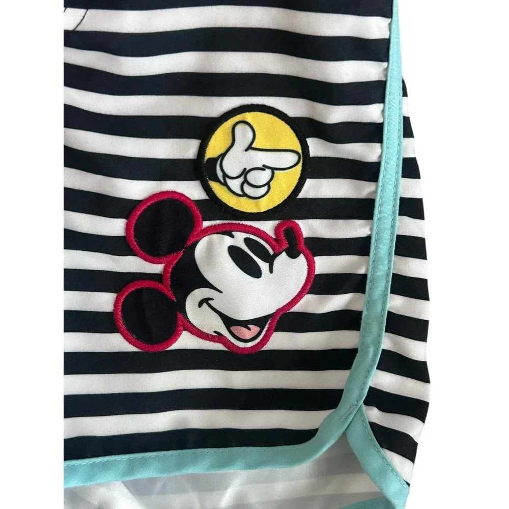 Disney Store Mickey‎ Mouse Swim Trunks Shorts Boy Size 4 Striped Patches Lined